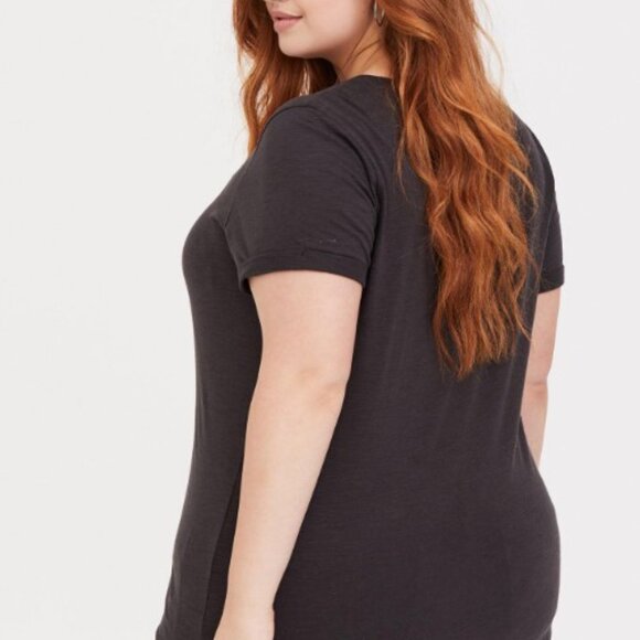 Torrid size 3 Black Slub Knit Smooth As Tennessee Whiskey Vintage Crew Tee - Picture 3 of 7